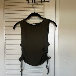 Coton Colors Olive Drawstring Side Tank Top